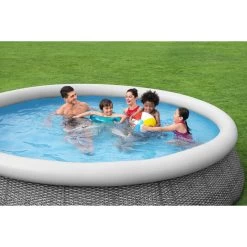 Piscine Autoportée Bestway Fast Set™ Aspect Rotin 3,66 X 0,76 M -Fournitures De Piscine 57445 piscine ronde bestway fast set rotin 366 76 ambiance 2