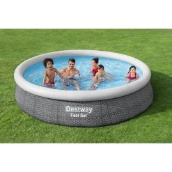 Piscine Autoportée Bestway Fast Set™ Aspect Rotin 3,66 X 0,76 M -Fournitures De Piscine 57445 piscine ronde bestway fast set rotin 366 76 ambiance