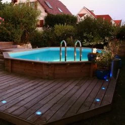 Piscine En Bois Octogonale Ubbink Océa 6,10 X 4,00 X 1,30 M - Liner Bleu -Fournitures De Piscine 7504508 piscine bois octogonale ubbink ocea 400 610 bleu ambiance