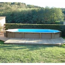 Piscine En Bois Octogonale Ubbink Océa 8,60 X 4,70 X 1,30 M - Liner Bleu -Fournitures De Piscine 7504509 piscine bois octogonale ubbink ocea 470 860 bleu ambiance