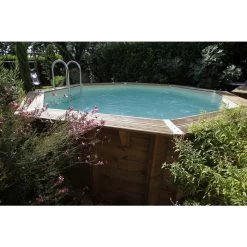 Piscine En Bois Octogonale Ubbink Océa 4,30 X 1,20 M - Liner Beige -Fournitures De Piscine 7504510 piscine bois octogonale ubbink ocea 580 beige ambiance 2 1