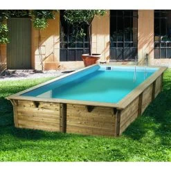 Piscine En Bois Rectangulaire Ubbink Azura 5,05 X 3,50 X 1,26 M - Liner Bleu -Fournitures De Piscine 7504754 piscine bois rectangulaire ubbink sunwater 300 555 bleu 1