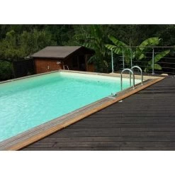 Piscine En Bois Rectangulaire Ubbink Sunwater 5,55 X 3,00 X 1,40 M - Liner Beige -Fournitures De Piscine 7504755 piscine bois rectangulaire ubbink sunwater 300 555 beige