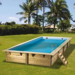 Piscine En Bois Rectangulaire Ubbink Linéa 6,50 X 3,50 X 1,40 M - Liner Bleu 6 Piscine En Bois Rectangulaire Ubbink Linéa 6,50 X 3,50 X 1,40 M - Liner Bleu -Fournitures De Piscine 7504761 piscine bois rectangulaire ubbink linea 350x650 bleu ambiance