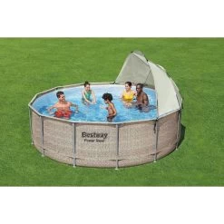 Auvent Pour Piscine Tubulaire Bestway Ø 3,05 à 5,49 M -Fournitures De Piscine ambianceauvent rond bestway