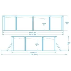 Piscine En Acier Bestway Hydrium - 5,00 X 3,60 X 1,20 M -Fournitures De Piscine dimensions new 1