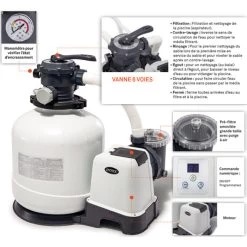 Filtre à Sable INTEX 8 M³/h -Fournitures De Piscine filtre sable intex schema 1