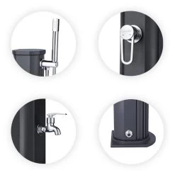 Douche Solaire Jolly Go 20L-Anthracite -Fournitures De Piscine jolly go points forts zoom total