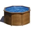 GRE Piscine Ronde Acier Gré Pacific Imitation Bois - 2,40 X 1,20 M -Fournitures De Piscine kit240w piscine ronde acier gre pacific imitation bois 240 120