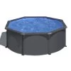 GRE Piscine Ronde Acier Gré Gris Anthracite - Ø 3,00 X 1,20 M -Fournitures De Piscine kit300gy piscine ronde acier gre gris anthracite 300 122 cm