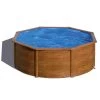 GRE Piscine Ronde Acier Gré Pacific Imitation Bois - 3,50 X 1,20 M -Fournitures De Piscine kit350w piscine ronde acier gre pacific imitation bois 350 120