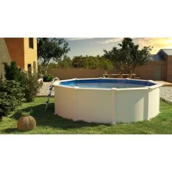 GRE Piscine Ronde Acier Gré Fidji - 4,60 X 1,20 M -Fournitures De Piscine kit460eco piscine ronde acier gre fidji 460 120 ambiance 2