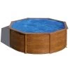 GRE Piscine Ronde Acier Gré Sicilia Imitation Bois - Ø 3,50 X 1,20 M -Fournitures De Piscine kitpr353w piscine ronde acier gre sicilia imitation bois 350 120