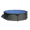 GRE Piscine Ronde Acier Gré Gris Anthracite 3,50 X 1,30 M -Fournitures De Piscine kitpr358gy piscine ronde acier gre gris anthracite 132 350cm