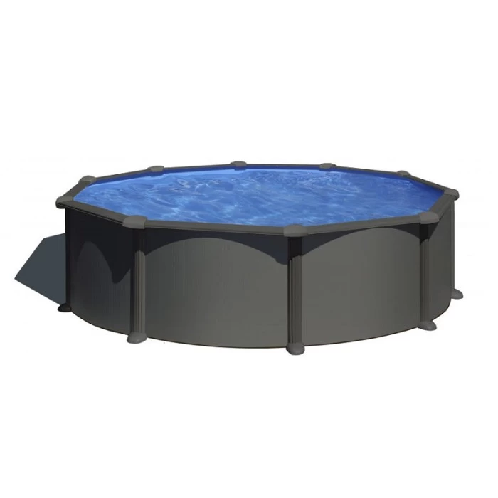 GRE Piscine Ronde Acier Gré Gris Anthracite 3,50 X 1,30 M 3 GRE Piscine Ronde Acier Gré Gris Anthracite 3,50 X 1,30 M