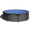 GRE Piscine Ronde Acier Gré Gris Anthracite 4,60 X 1,30 M -Fournitures De Piscine kitpr458gy piscine ronde acier gre gris anthracit 132 460cm