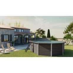 GRE Piscine Ovale Composite Gré - 5,24 X 3,86 X 1,24 M -Fournitures De Piscine kpcov52 piscine ovale composite gre ambiance 2