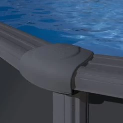 GRE Piscine Ovale Acier Gré Gris Anthracite - 7,30 X 3,75 X 1,32 M -Fournitures De Piscine margelles piscine gre anthracite 8