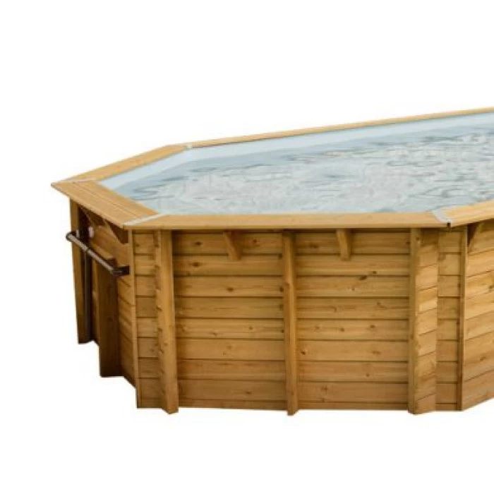Piscine En Bois Octogonale Ubbink Océa 5,10 X 1,20 M - Liner Gris 4 Piscine En Bois Octogonale Ubbink Océa 5,10 X 1,20 M - Liner Gris – Image 2