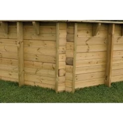 Piscine En Bois Hexagonale Ubbink Azura 4,10 X 1,20 M - Liner Bleu + Bâche à Bulles -Fournitures De Piscine paroi renforc e reduit min