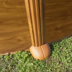 Piscine Ronde Acier Gre Mauritius Imitation Bois - Ø 5,50 X 1,32 M -Fournitures De Piscine pied piscine gre imitation bois