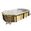Piscine En Bois Octogonale Ubbink Océa 5,50 X 3,55 X 1,20 M - Liner Gris -Fournitures De Piscine piscine bois ocea ubbink 355x550cm gris 1