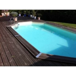 Piscine En Bois Octogonale Ubbink Océa 5,50 X 3,55 X 1,20 M - Liner Bleu -Fournitures De Piscine piscine bois octogonale ubbink ocea 355 550