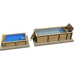 Piscine Pool'n Box Junior Procopi En Bois 3,7 X 2,4 M - Coffre Et Filtration Intégrés -Fournitures De Piscine piscine bois pool n box junior 4