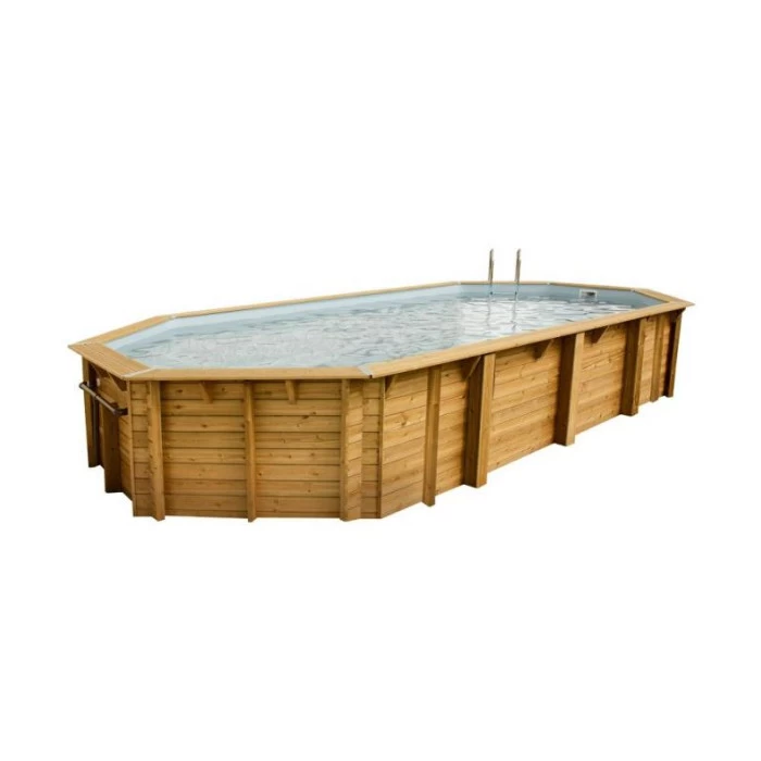 Piscine En Bois Octogonale Ubbink Océa 8,60 X 4,70 X 1,30 M - Liner Gris 3 Piscine En Bois Octogonale Ubbink Océa 8,60 X 4,70 X 1,30 M - Liner Gris
