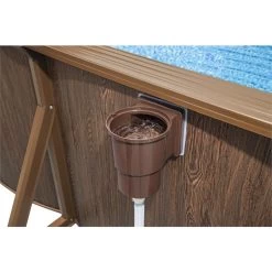 Piscine En Acier Bestway Hydrium Effet Bois - 7,30 X 3,60 X 1,30 M -Fournitures De Piscine piscine hors sol acier ovale 730 m x 360 m x 130 m hydrium skimmer