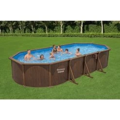 Piscine En Acier Bestway Hydrium Effet Bois - 7,30 X 3,60 X 1,30 M -Fournitures De Piscine piscine hors sol acier ovale 730 m x 360 m x 130 m hydrium 1