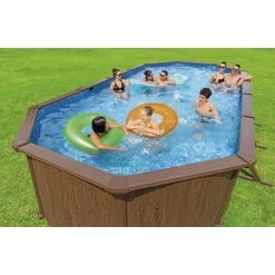 Piscine En Acier Bestway Hydrium Effet Bois - 7,30 X 3,60 X 1,30 M -Fournitures De Piscine piscine hors sol acier ovale 730 m x 360 m x 130 m hydrium 2