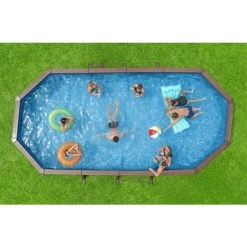 Piscine En Acier Bestway Hydrium Effet Bois - 7,30 X 3,60 X 1,30 M -Fournitures De Piscine piscine hors sol acier ovale 730 m x 360 m x 130 m hydrium 3