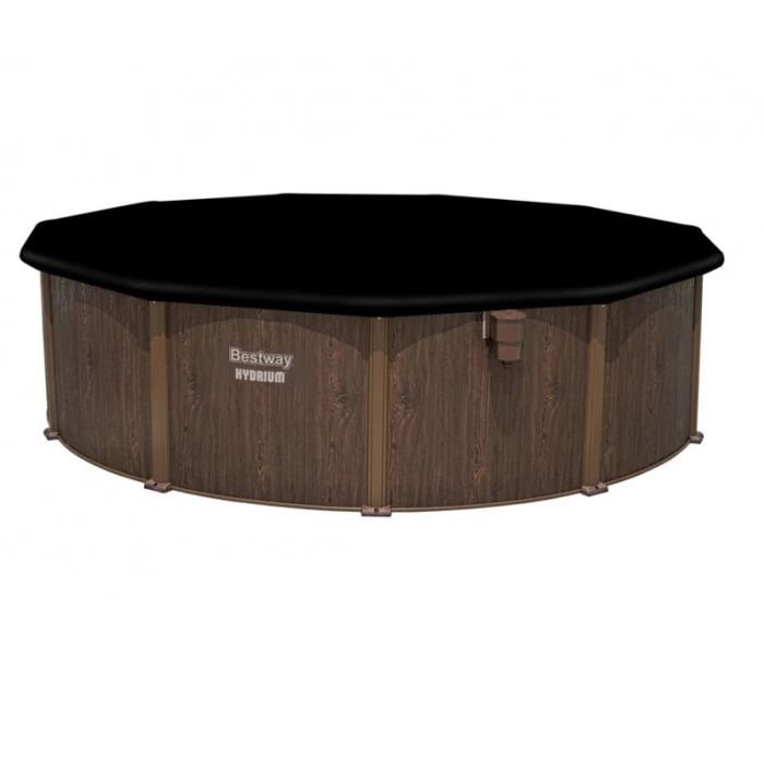 Piscine En Acier Bestway Hydrium Effet Bois Ø 4,90 X H 1,30 M 4 Piscine En Acier Bestway Hydrium Effet Bois Ø 4,90 X H 1,30 M – Image 2