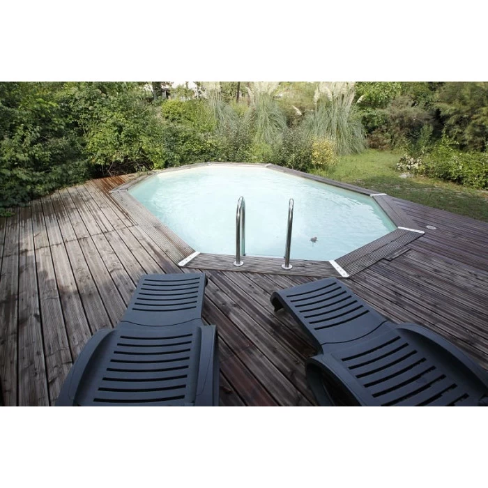 Piscine En Bois Octogonale Ubbink Azura 4,90 X 3,55 X 1,30 M - Liner Beige 5 Piscine En Bois Octogonale Ubbink Azura 4,90 X 3,55 X 1,30 M - Liner Beige – Image 3