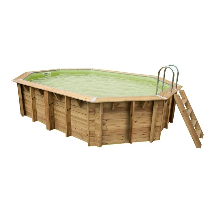 Piscine En Bois Octogonale Ubbink Azura 4,90 X 3,55 X 1,30 M - Liner Beige 3 Piscine En Bois Octogonale Ubbink Azura 4,90 X 3,55 X 1,30 M - Liner Beige