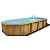 Piscine En Bois Octogonale Ubbink Azura 7,50 X 4,00 X 1,30 M - Liner Bleu -Fournitures De Piscine piscine azura 400 x 750 fond blanc 1