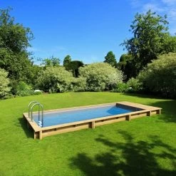 Piscine Pool'n Box Procopi En Bois 5 X 2 M - Coffre Et Filtration Intégrés -Fournitures De Piscine piscine pool n box enterr e ambiance 2 min