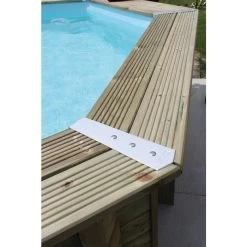 Kit De 8 Pièces Finition Margelles 135° Ubbink Alu Piscine Bois Octogonale -Fournitures De Piscine platine linea angle finition margelles ubbink alluminium ambiance 3