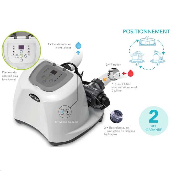 Stérilisateur Au Sel Intex XS Pour Piscine < 17 M³ 7 Stérilisateur Au Sel Intex XS Pour Piscine < 17 M³ – Image 6